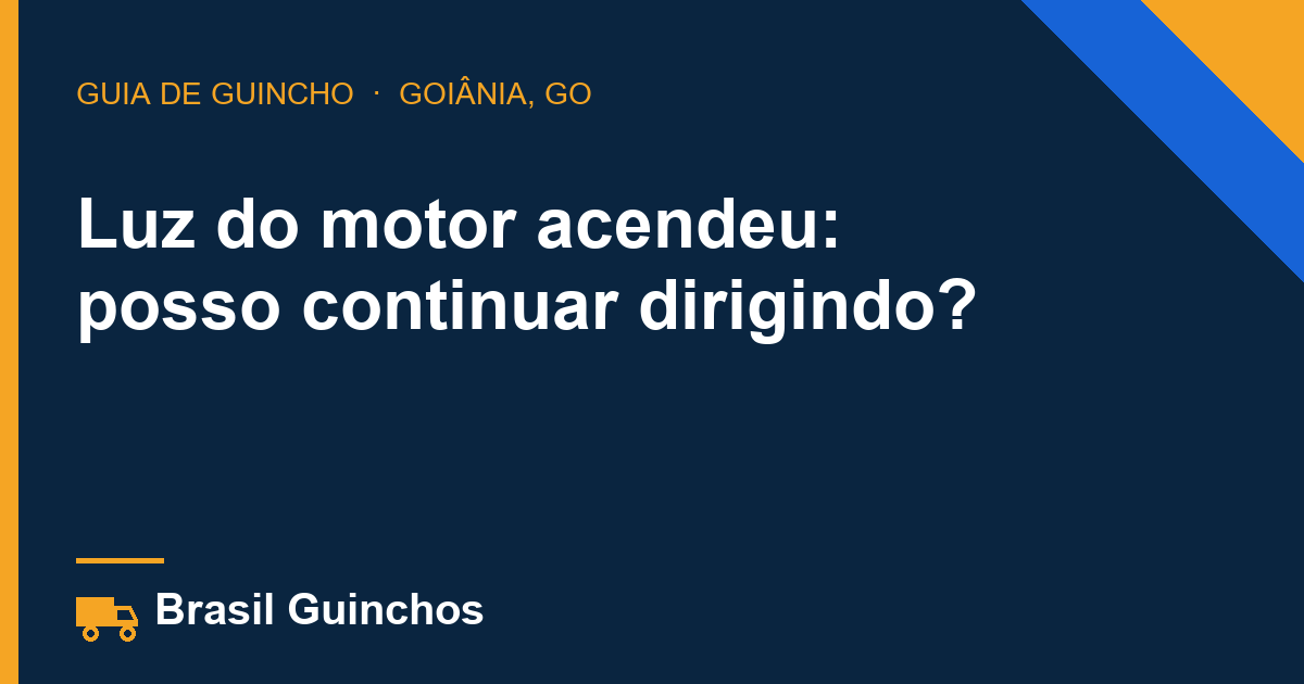Luz do motor acendeu: posso continuar dirigindo?