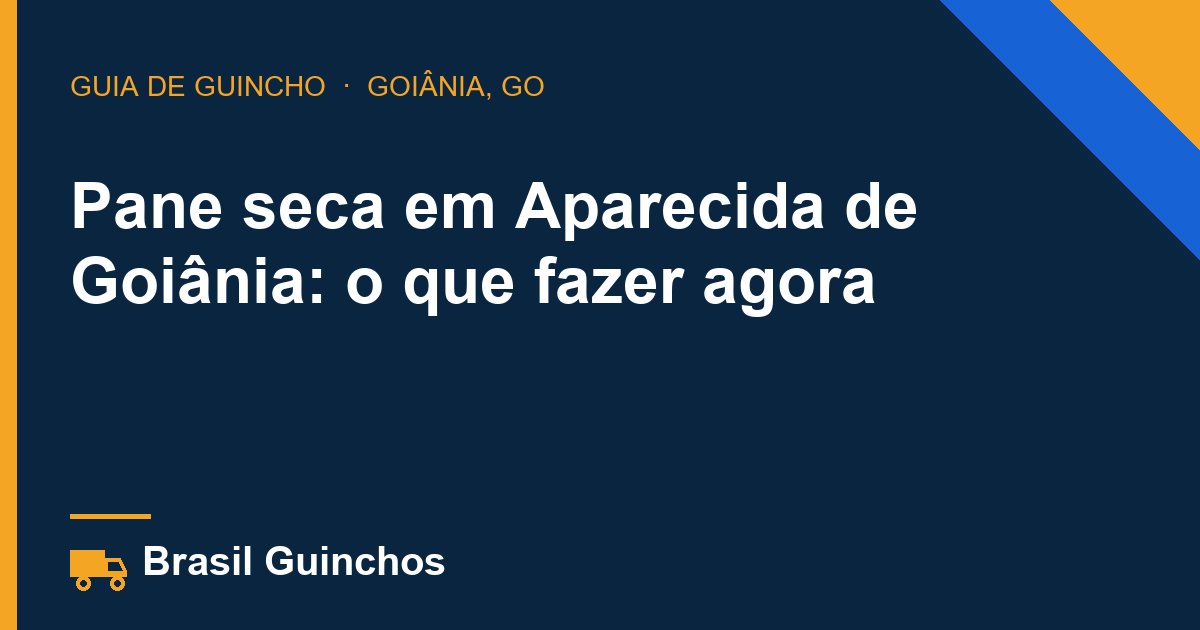 Pane seca em Aparecida de Goiânia: o que fazer agora